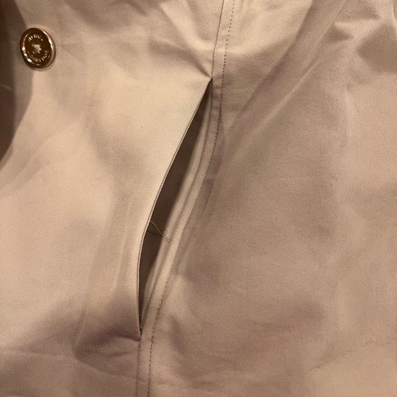 NWT Michael Kors Cropped Double- Breasted Cotton Trench Coat Khaki - Picture 6 of 9